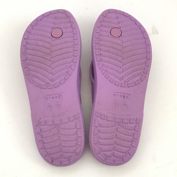 CROCS Flip Flop Sandals Classic ll Lilac Purple Thong Sandals Women’s Size 7 - Picture 12 of 14